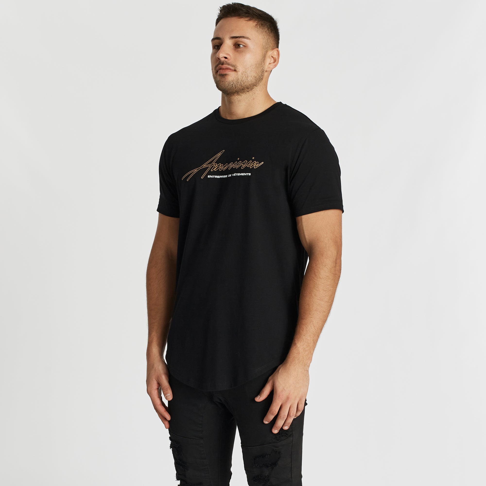 A La Mort Dual Curved T-Shirt Jet Black
