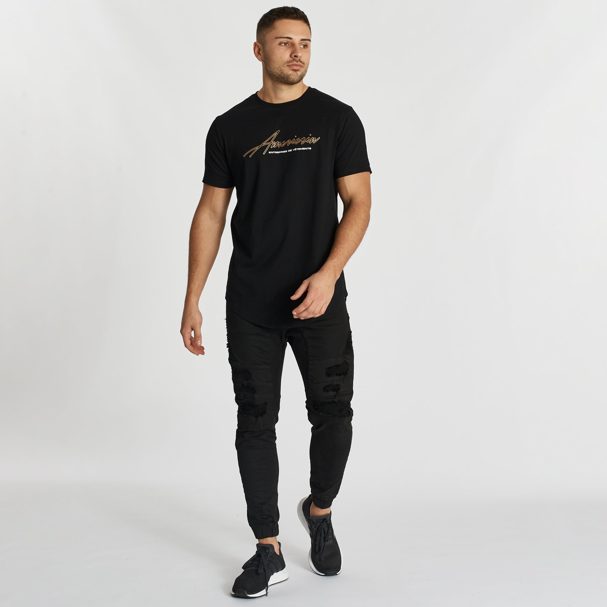 A La Mort Dual Curved T-Shirt Jet Black
