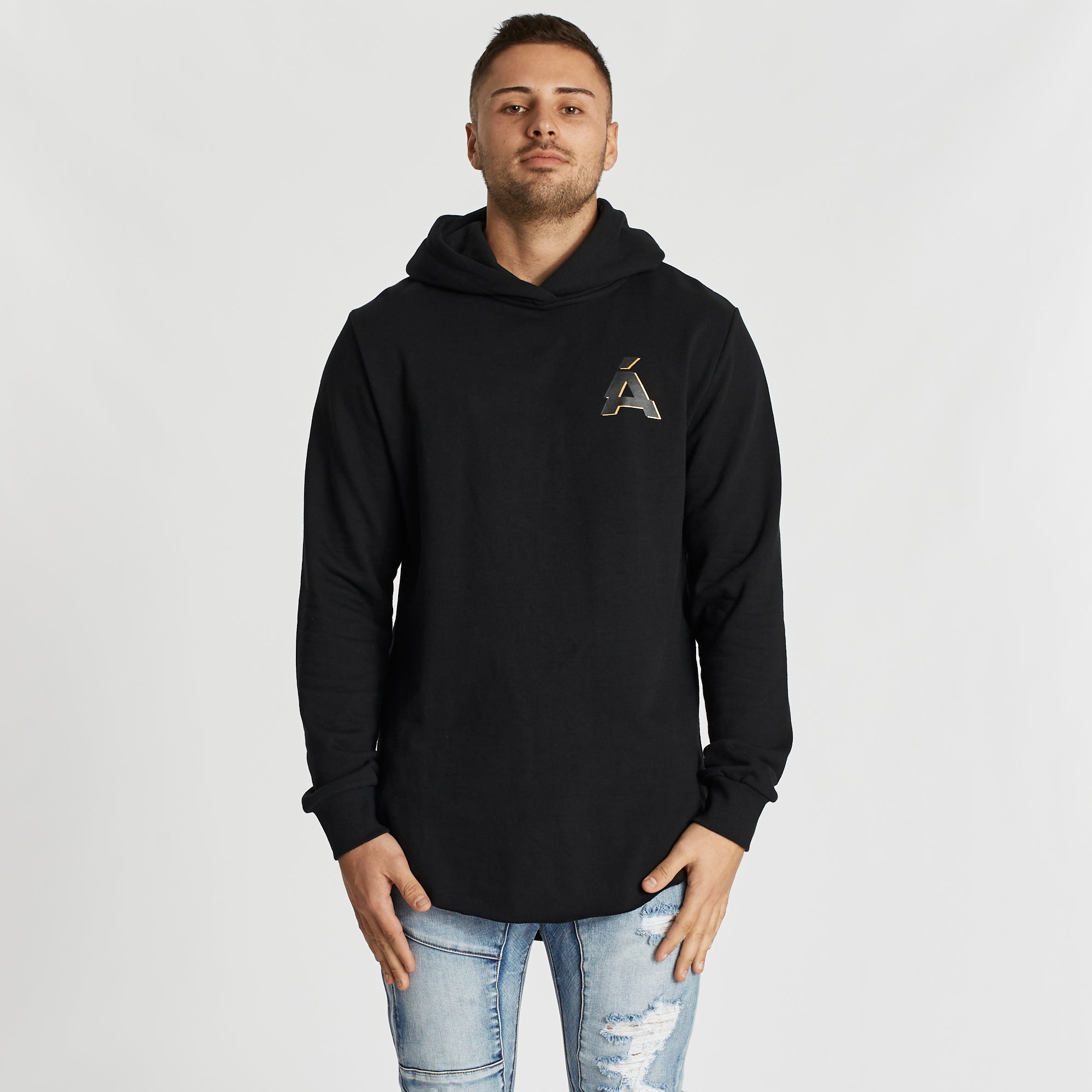 Coeur Noir Dual Curved Hoodie Jet Black