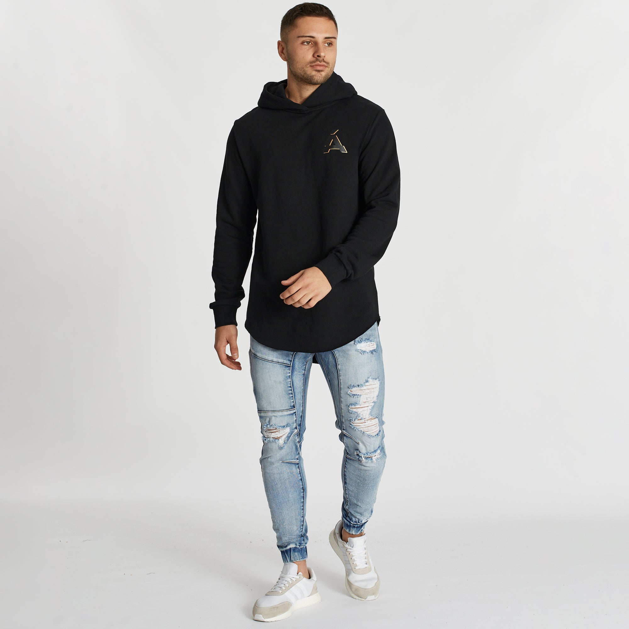 Coeur Noir Dual Curved Hoodie Jet Black
