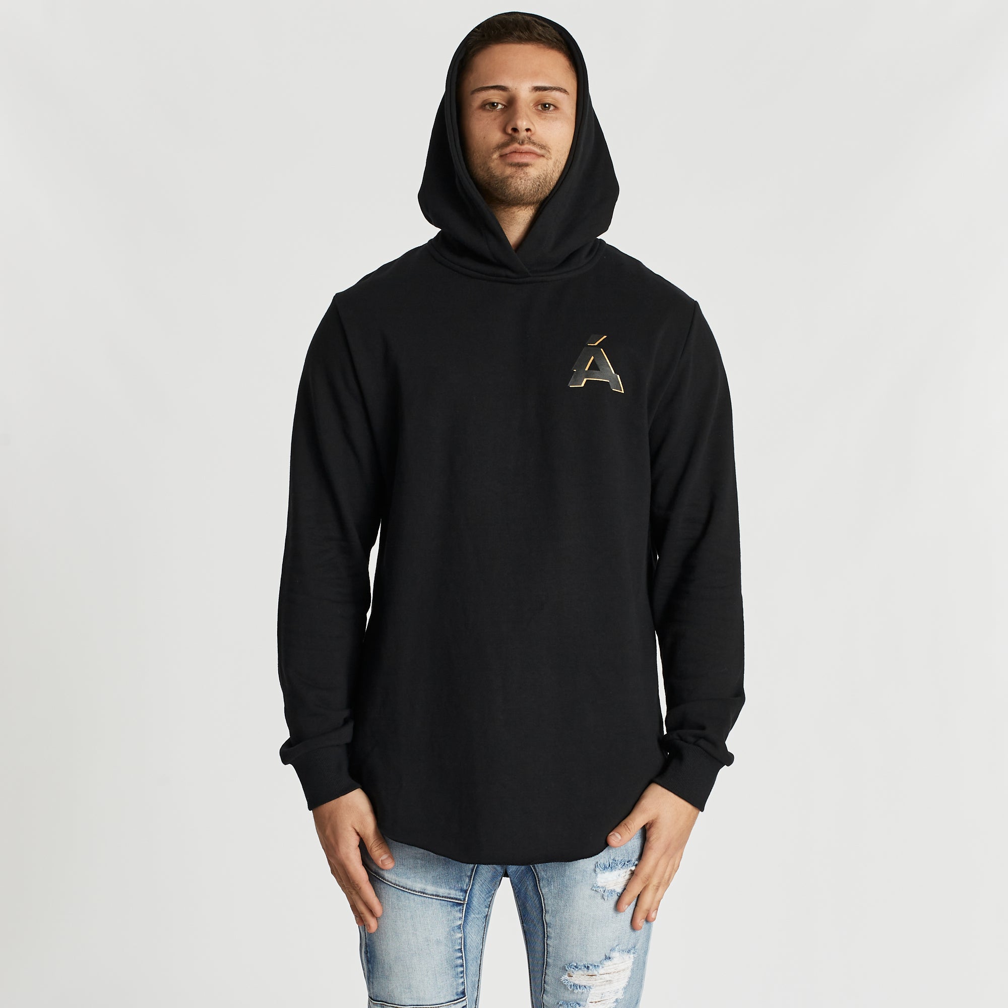 Coeur Noir Dual Curved Hoodie Jet Black