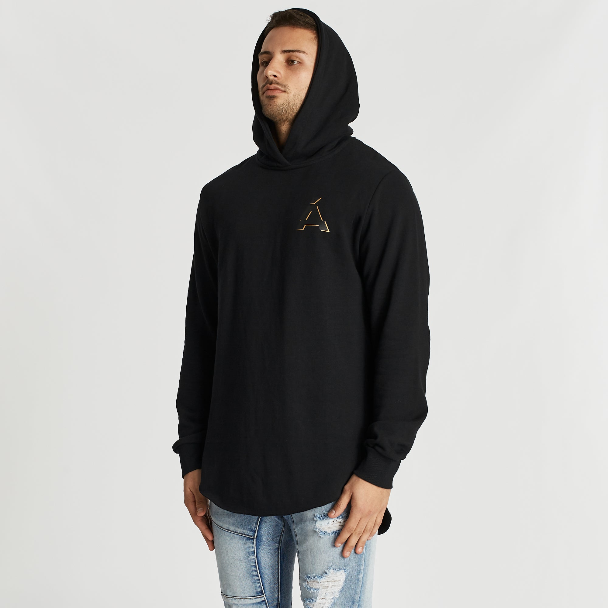 Coeur Noir Dual Curved Hoodie Jet Black