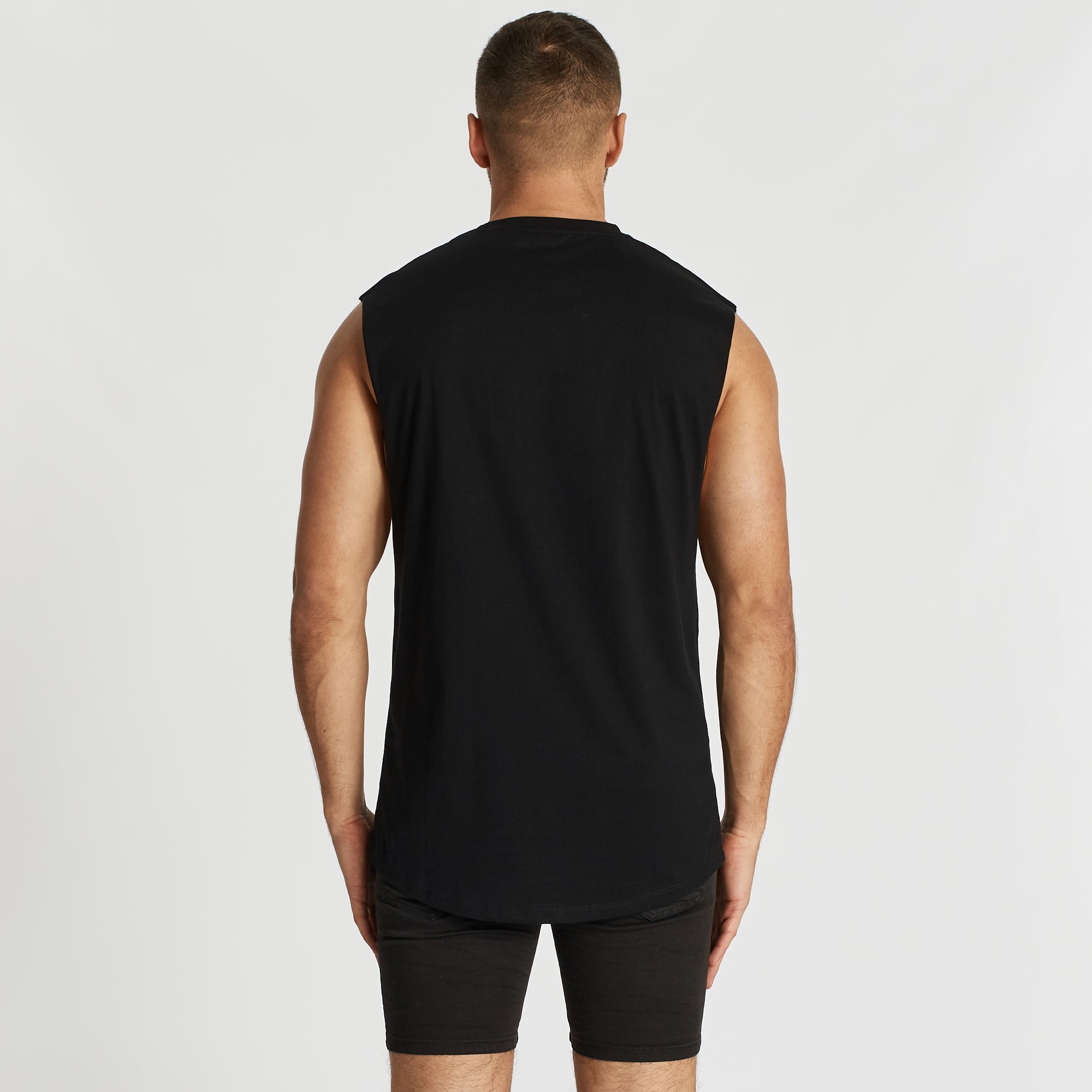 Amour Toxic Scoop Back Muscle Tee Jet Black