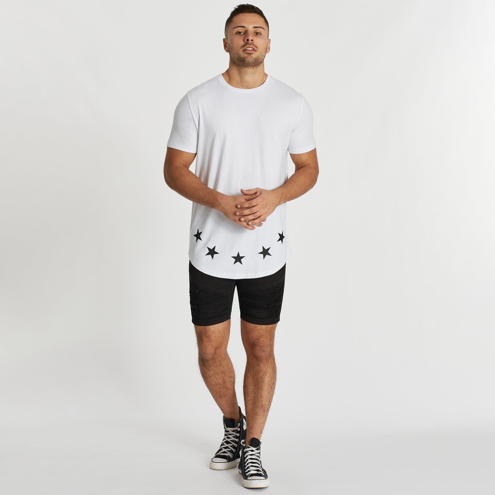 Desole Dual Curved T-Shirt White
