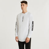Etroit Dual Curved Long Sleeve T-Shirt White