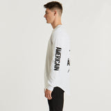 Etroit Dual Curved Long Sleeve T-Shirt White