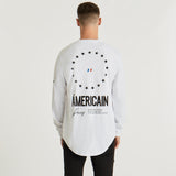 Etroit Dual Curved Long Sleeve T-Shirt White