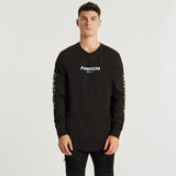 Cicatrice Dual Curved Long Sleeve T-Shirt Jet Black