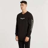 Cicatrice Dual Curved Long Sleeve T-Shirt Jet Black
