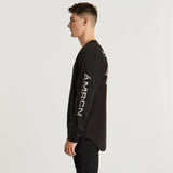 Cicatrice Dual Curved Long Sleeve T-Shirt Jet Black