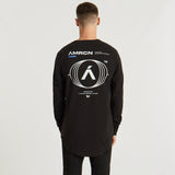 Cicatrice Dual Curved Long Sleeve T-Shirt Jet Black