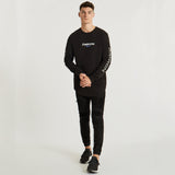 Cicatrice Dual Curved Long Sleeve T-Shirt Jet Black