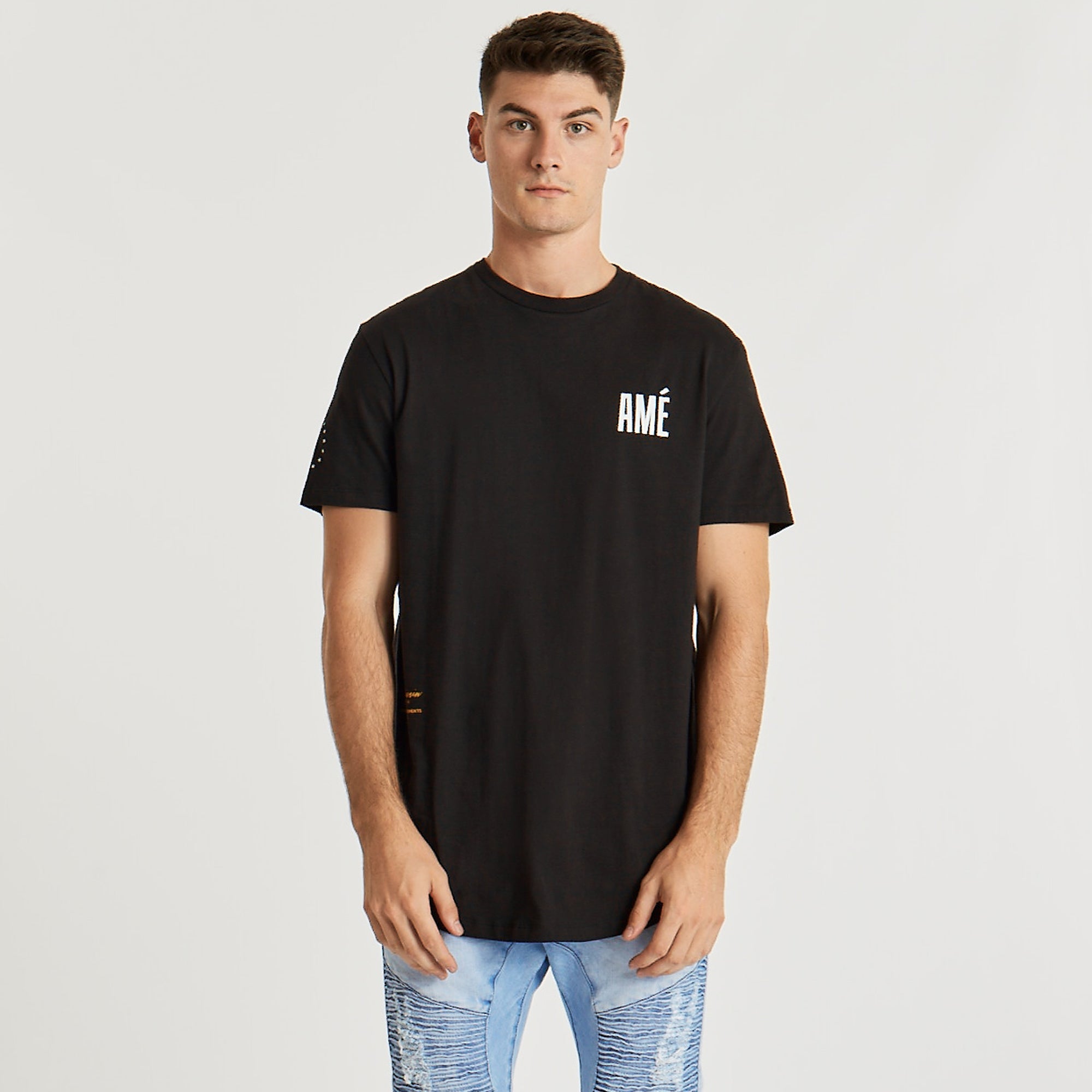 Cris Dual Curved T-Shirt Jet Black