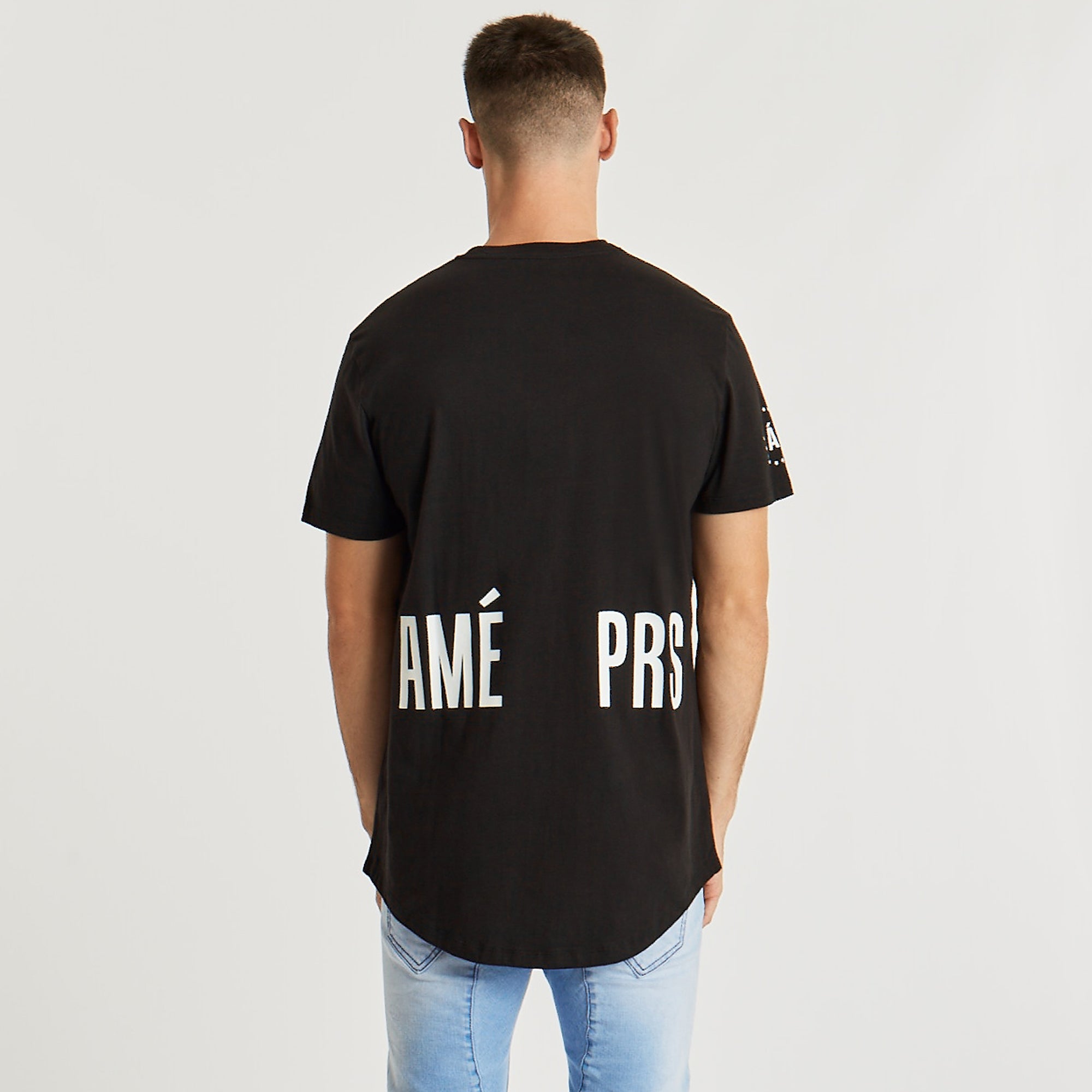 Cris Dual Curved T-Shirt Jet Black