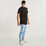 Cris Dual Curved T-Shirt Jet Black
