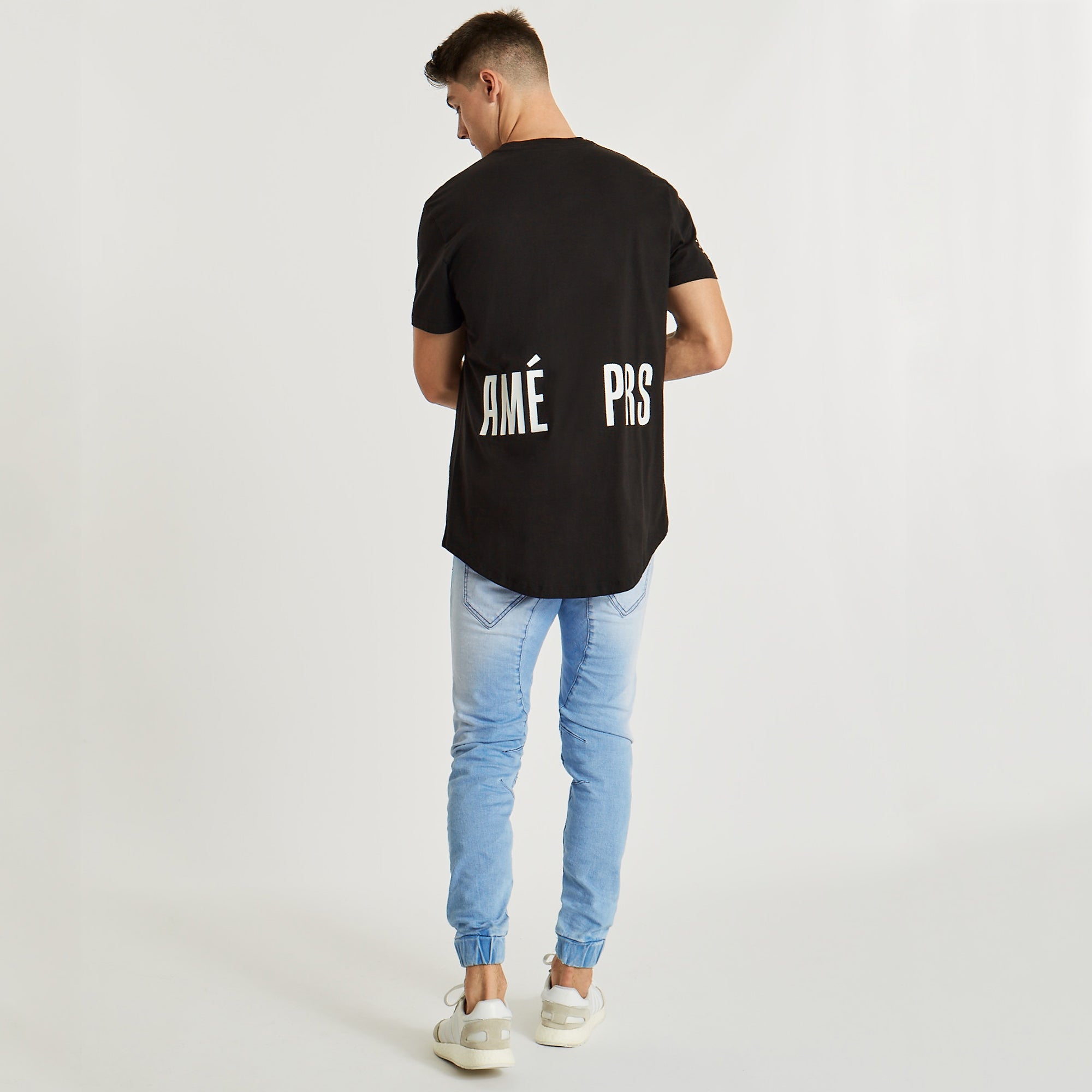 Cris Dual Curved T-Shirt Jet Black
